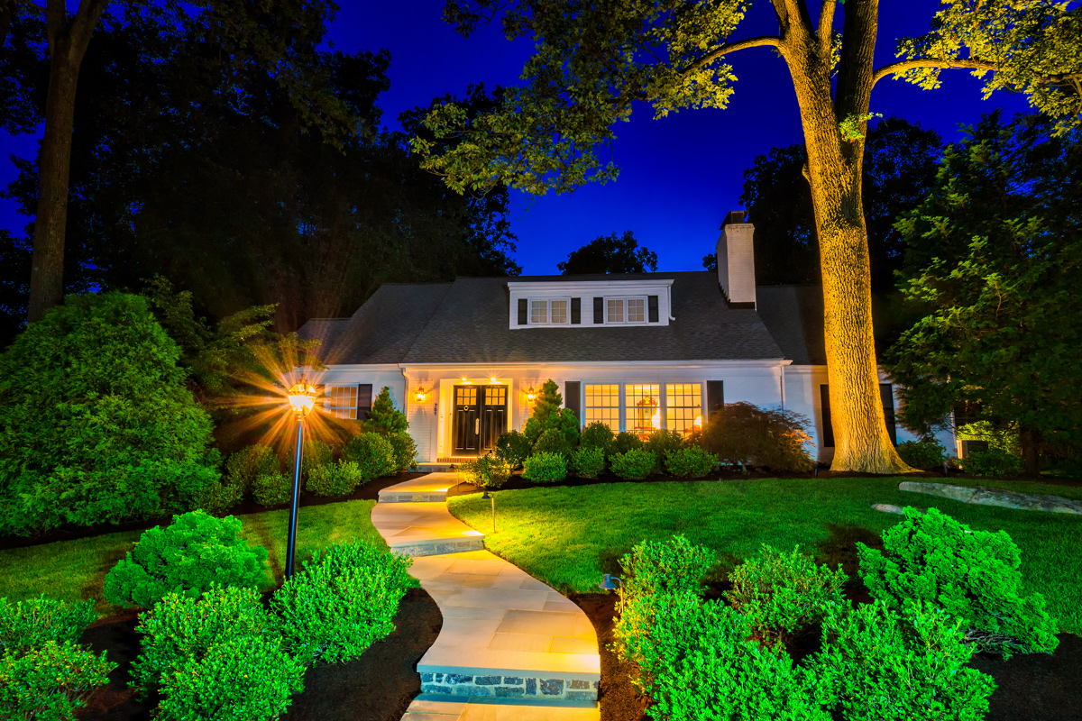 Outdoor lighting example at night